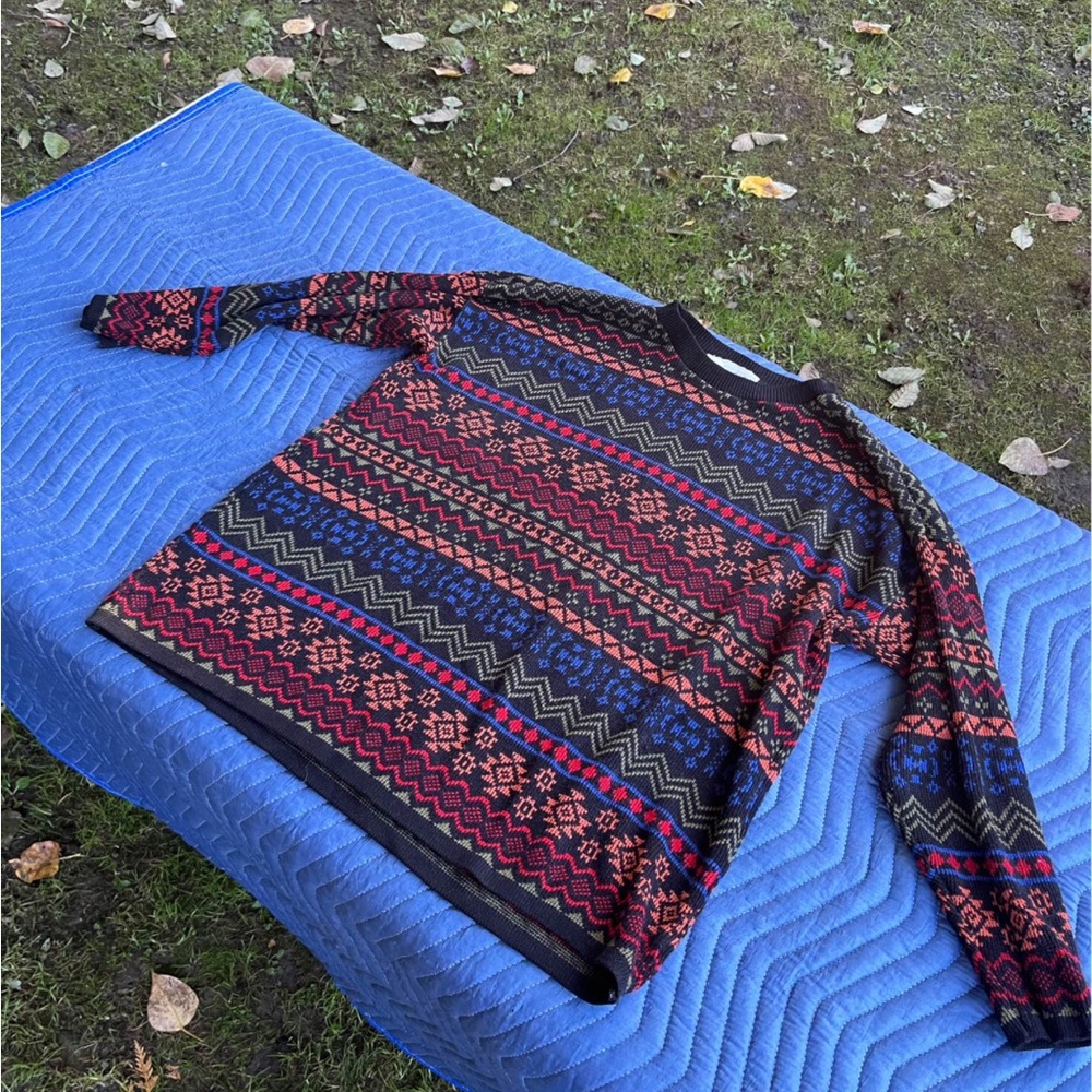Men's Multicolor Patterned Crewneck Sweater